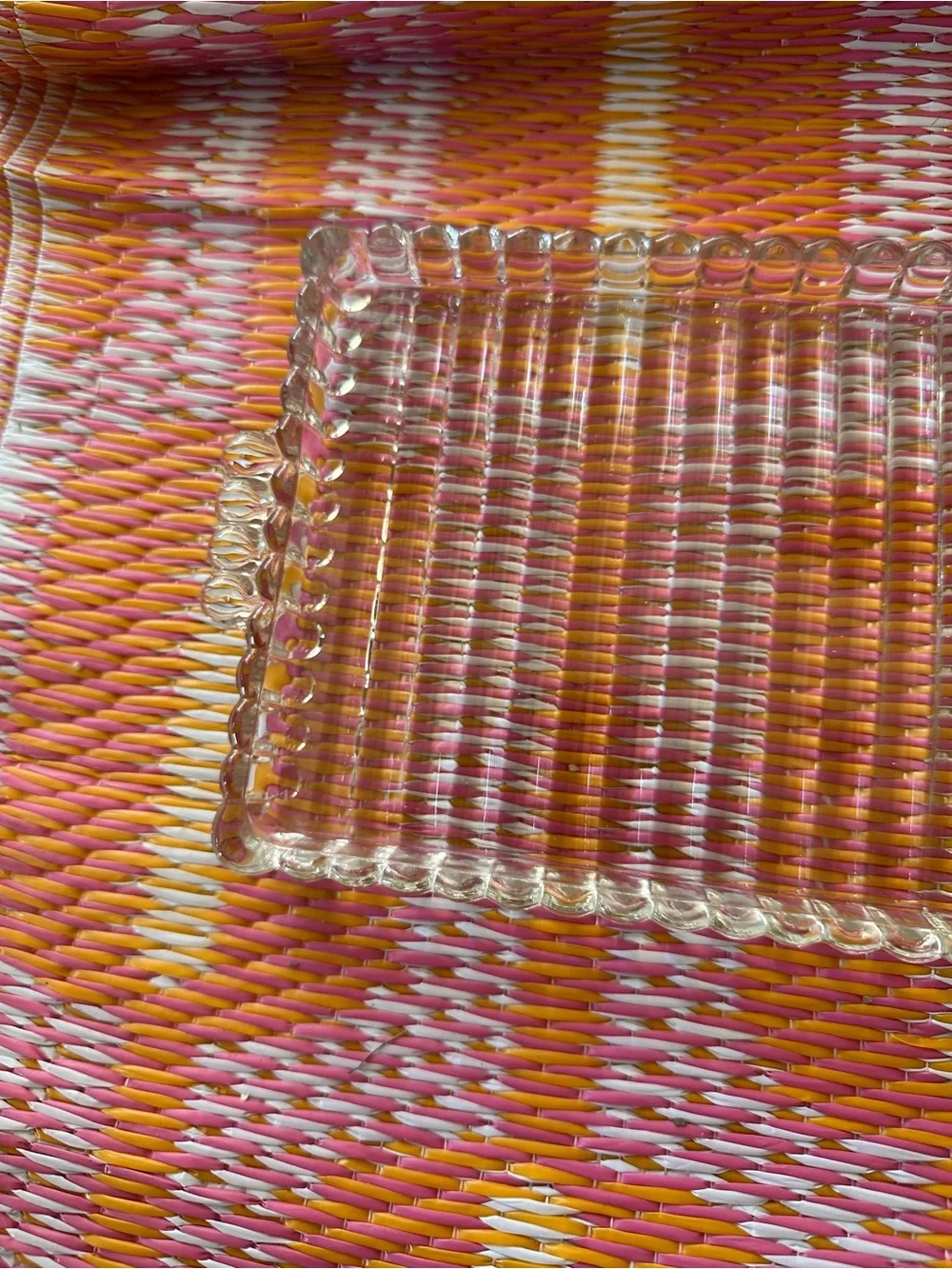 Vintage hazel atlas Clear Glass Sectioned Serving Tray with glass